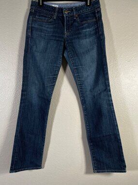 GAP 1969 Womens Jeans Denim Real Straight Leg Sz 4 30x29 Low Rise Solid Stretch